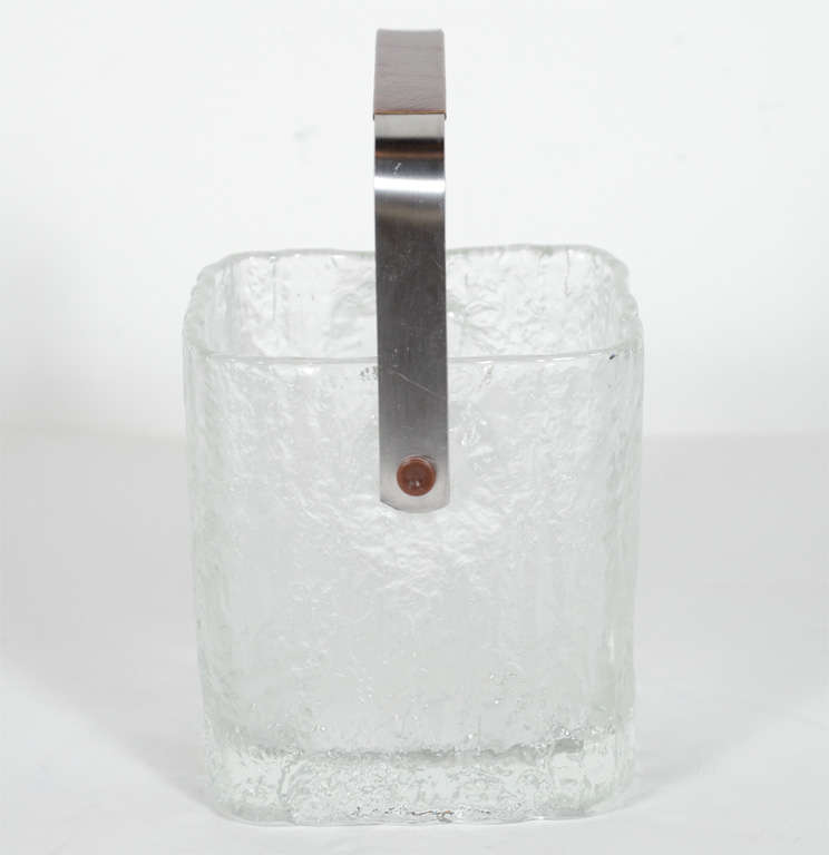 Japanese Vintage Ice Bucket with Textured Ice Cube Design