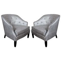 Pair of 1940's Hollywood Tub Chairs Attributed to Dorothy Draper