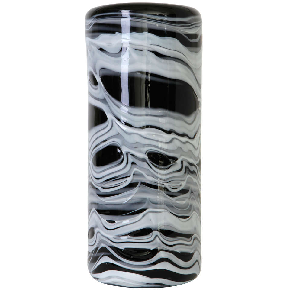1960s Venini "Mexico" Black and White Murano Glass For Sale