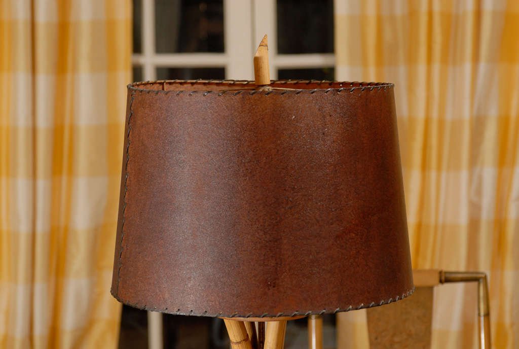Organic Modern Surviving Pair of Rattan and Rush Lamps in the Style of Paul Frankl, circa 1940
