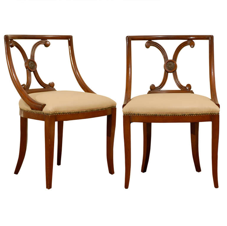 Pair Of John Stuart Neoclassical Chairs For Sale At 1stdibs