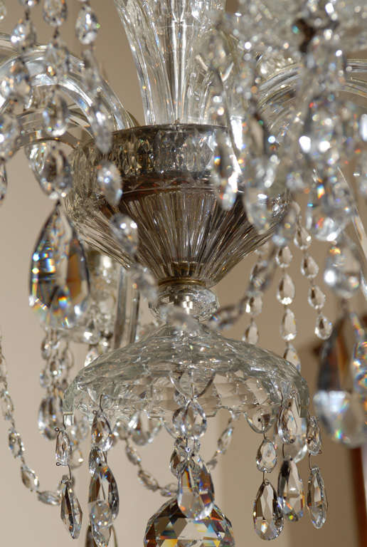 19th Century English Waterford 12 Light Crystal Arm Chandelier 2