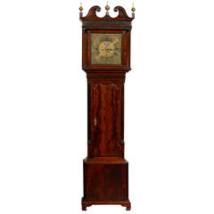 Antique George III Mahogany Tall-Case Clock with Swan Neck Piedmont
