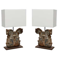 Pair of French Iron Lamps
