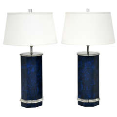 Lucite and Snakeskin lamps