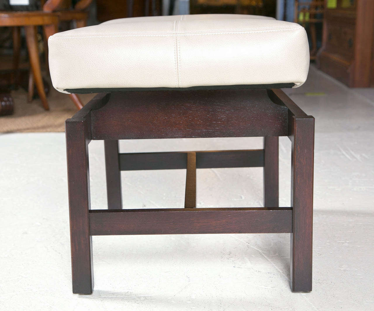 20th Century Jens Risom Bench With Floating Saddle Seat