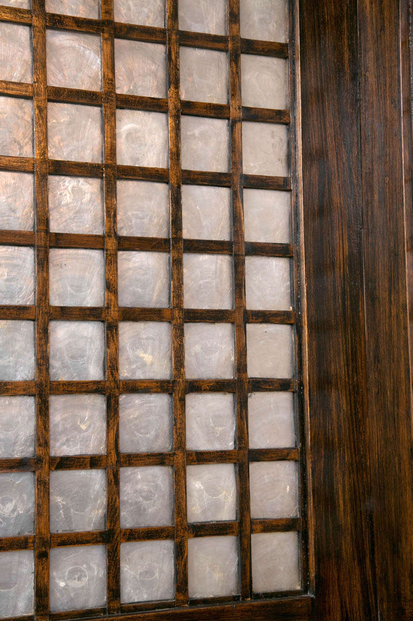 20th C Three Panel Screen with inset Shells 1