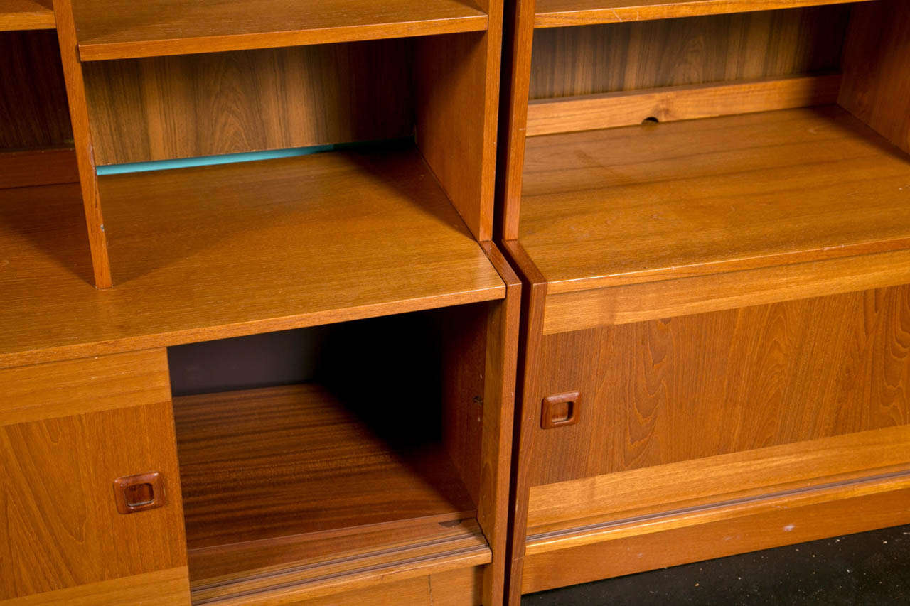 Mid Century Danish Modern Teak Wall Units by Domino Mobler In Good Condition In Stamford, CT