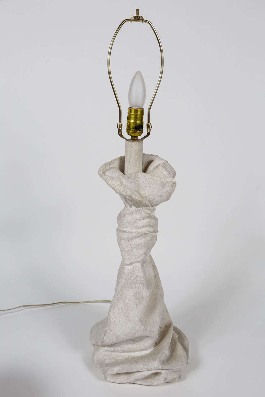 Pair of Plaster Draped Lamps 1