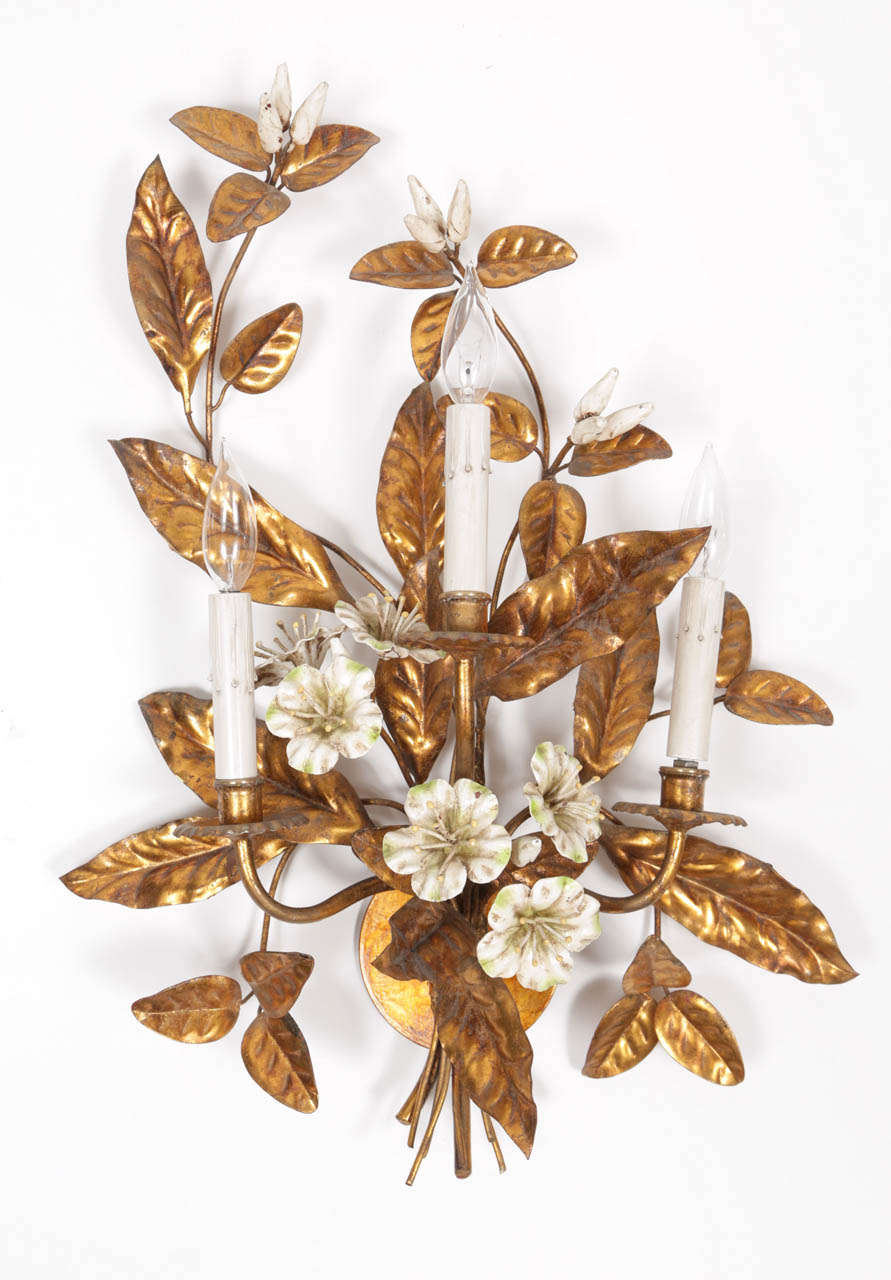 Gold Leaf Sconce from Italy