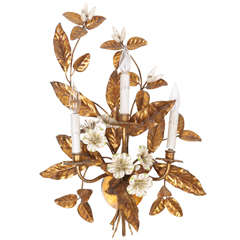 Gold Leaf Sconce from Italy