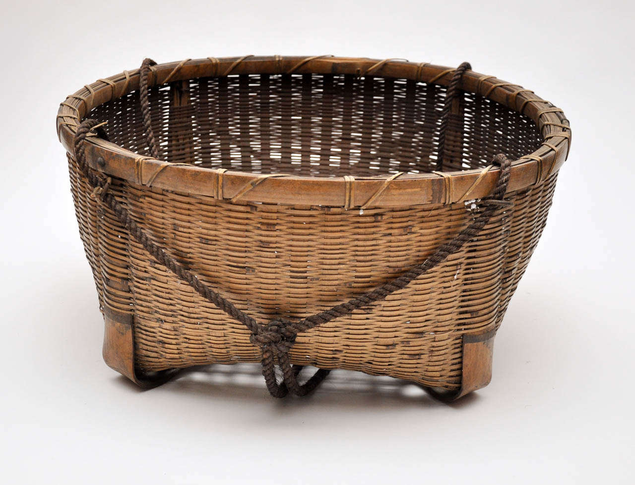 Reed 20th Century Japanese Fishing Basket For Sale