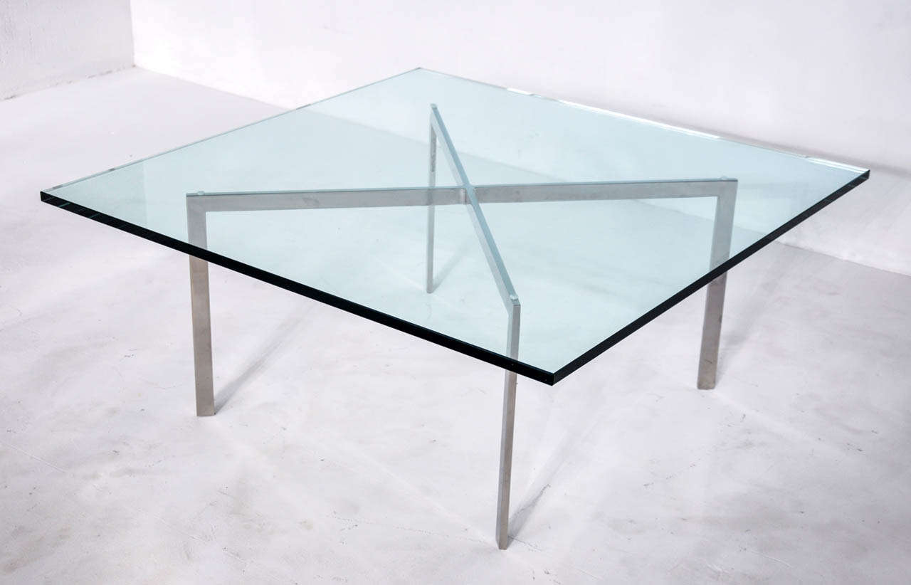 Ludwig Mies van der Rohe Barcelona table. Manufactured by Knoll.