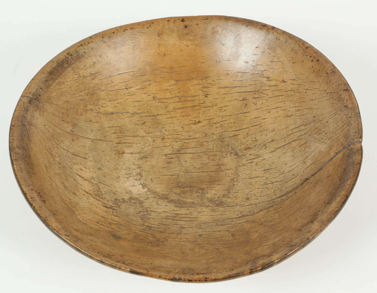 Unknown Large Primitive Wooden Bowl For Sale