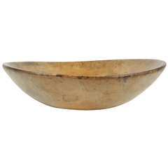Antique Large Primitive Wooden Bowl