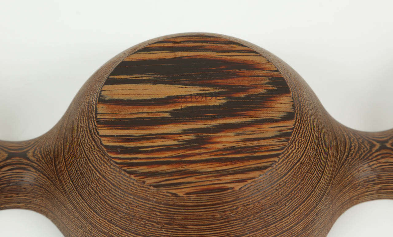 Rare Wenge Triple Hors D'oeuvres Bowl From Denmark For Sale 5