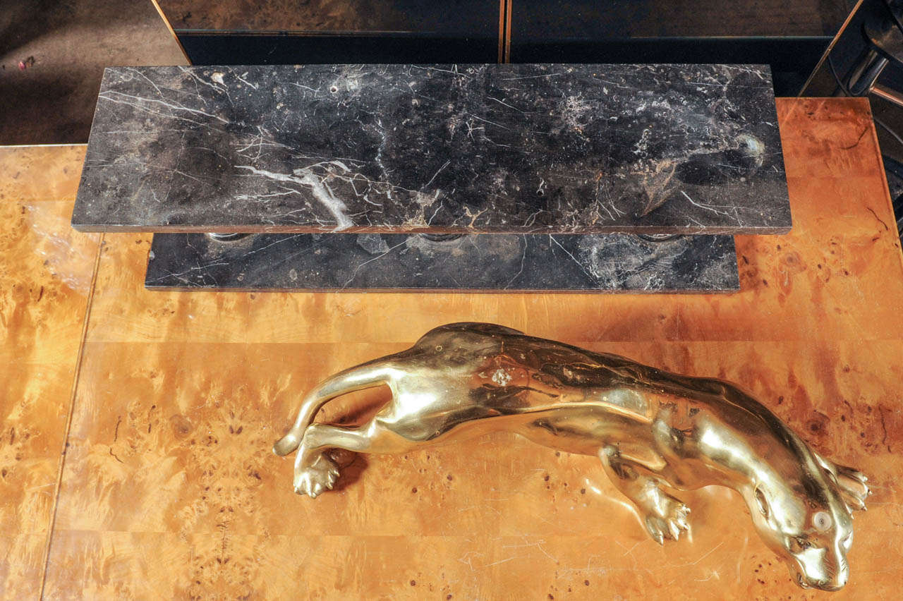 Pair of Amazing Maison Jansen Gold Plated Bronze Sculptures of Leopards 3