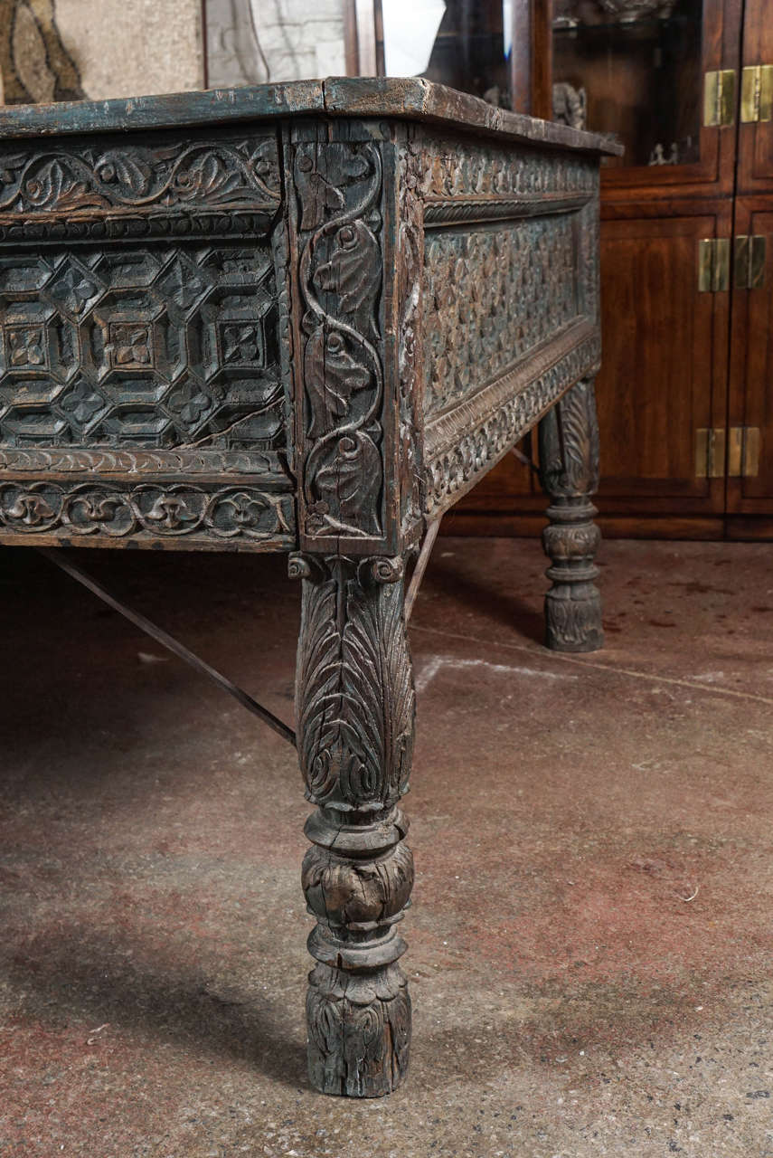Indian Late 19th Century Teak Opium Bed, circa 1890 For Sale