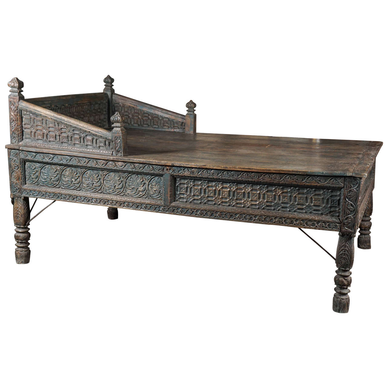 Late 19th Century Teak Opium Bed, circa 1890 For Sale