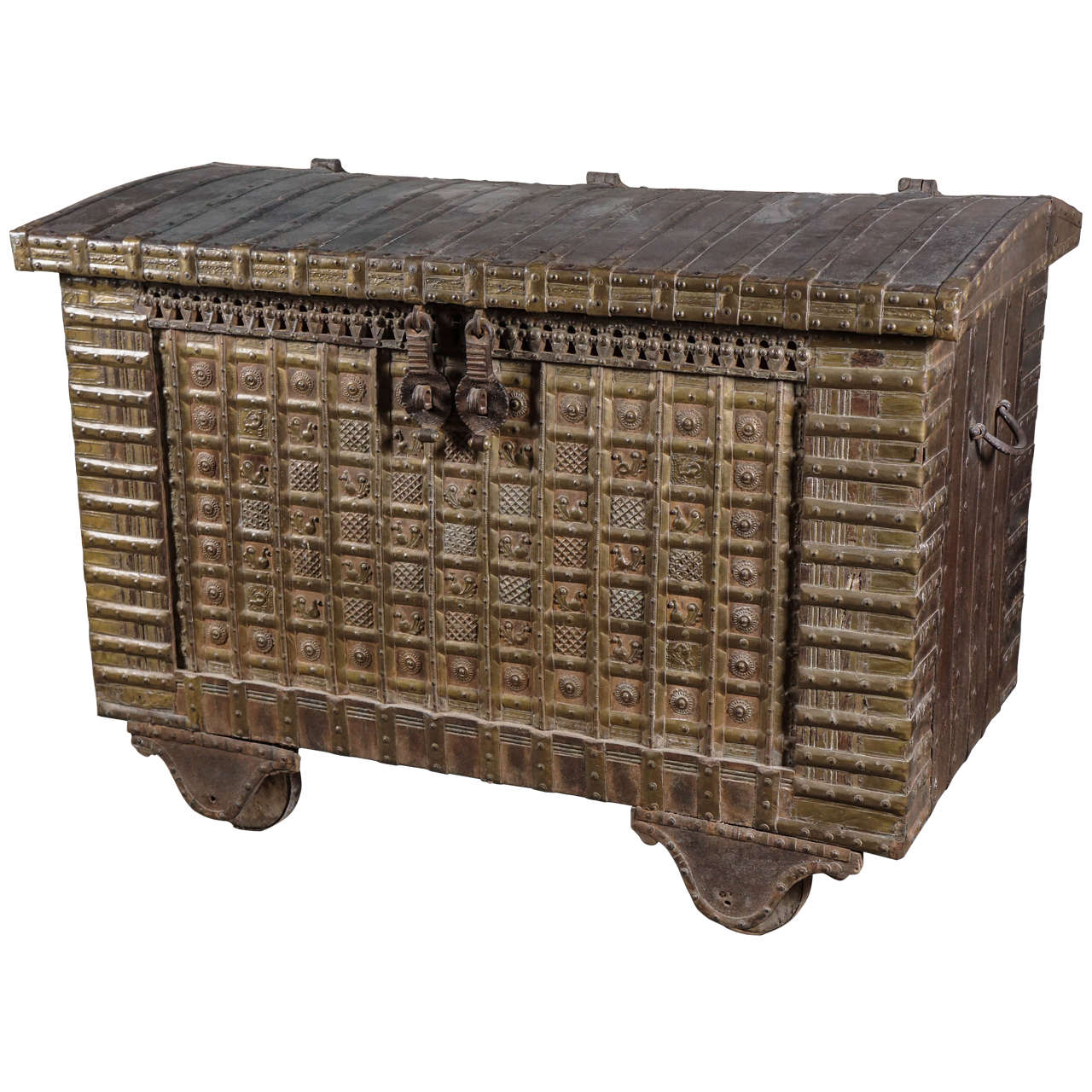 Teak and Iron Damchiya Dowry Chest, circa 1870 For Sale