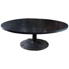 Large Round Industrial Steel Dining Table