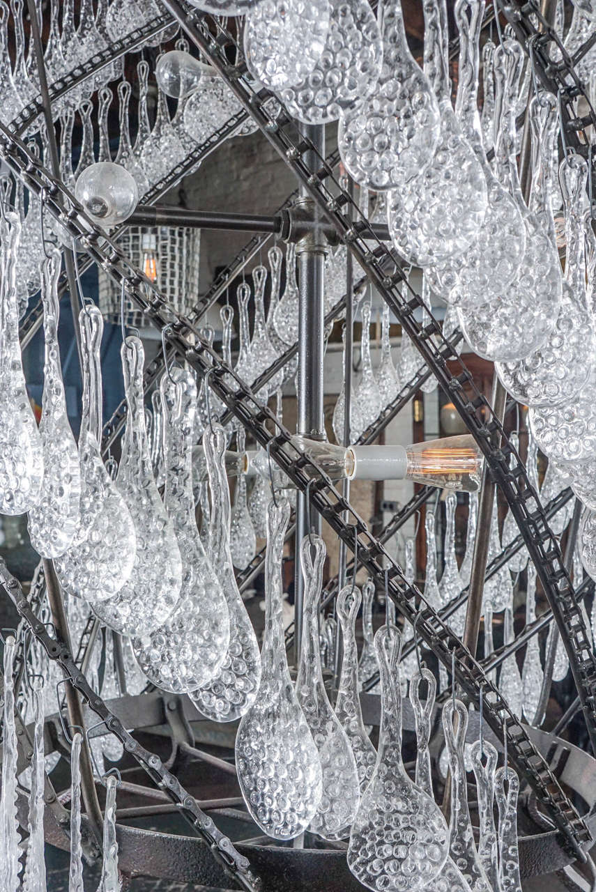Monumental Industrial Crystal Chandelier For Sale at 1stdibs