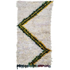 Unusual Moroccan Berber Boucherouite Rug