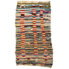 Abstract Moroccan Berber Boucherouite Rug
