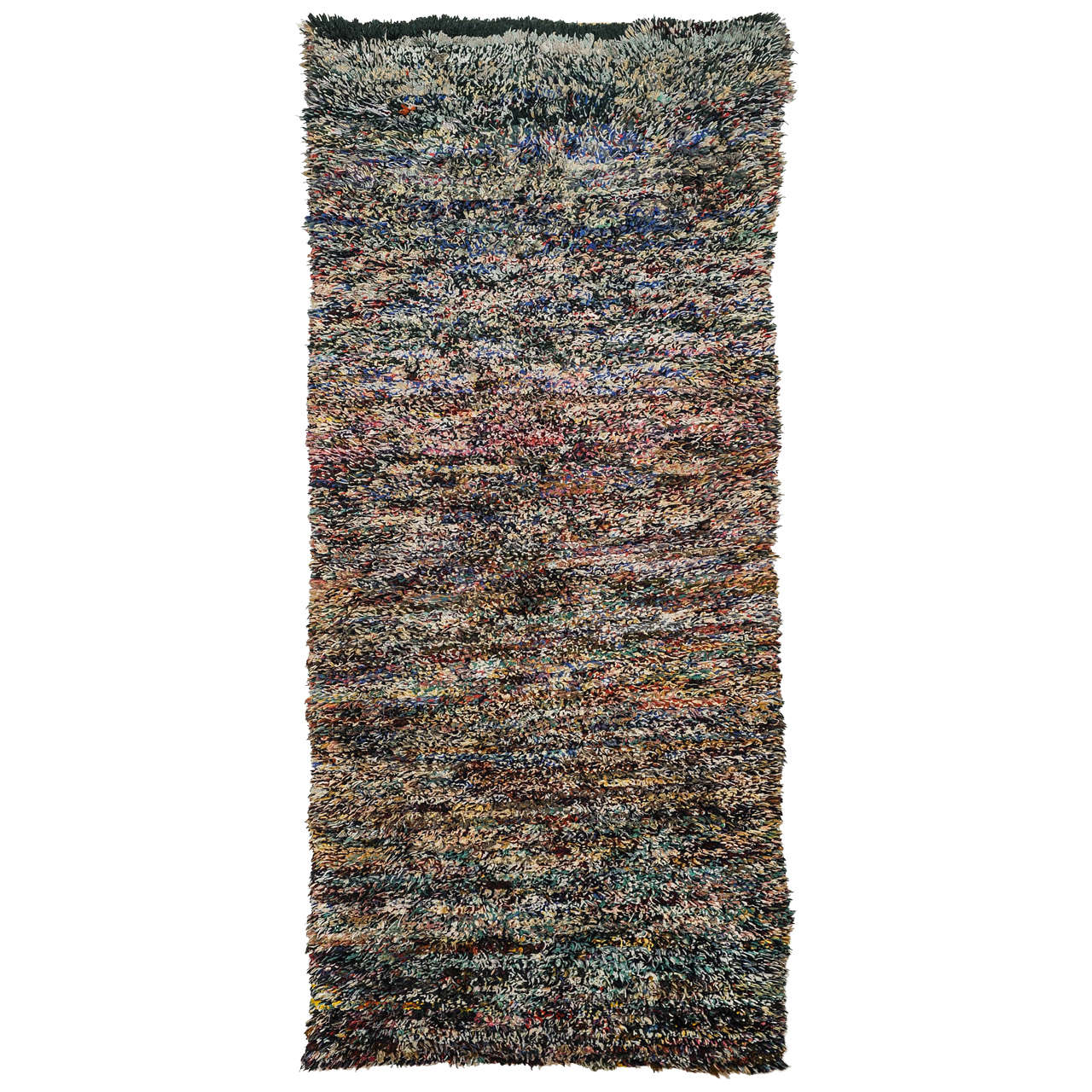 Minimalist Moroccan Berber Boucherouite Rug