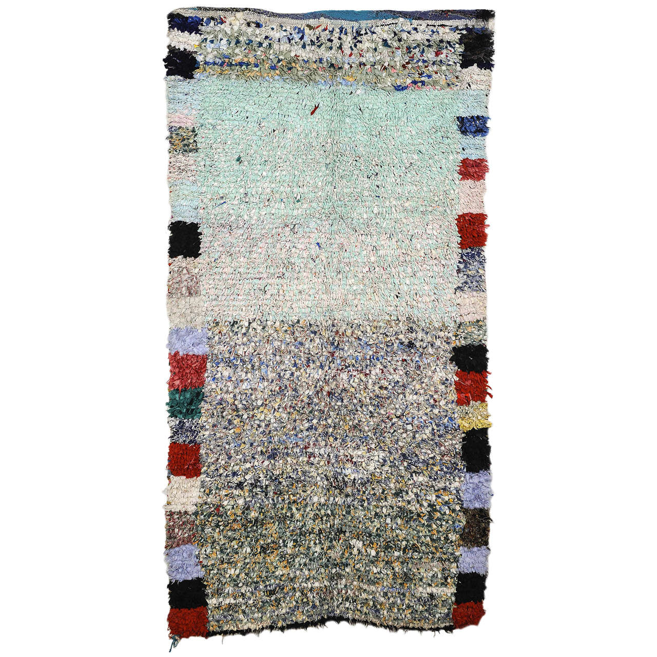 Seltener großer marokkanischer Berber Boucherouite-Teppich