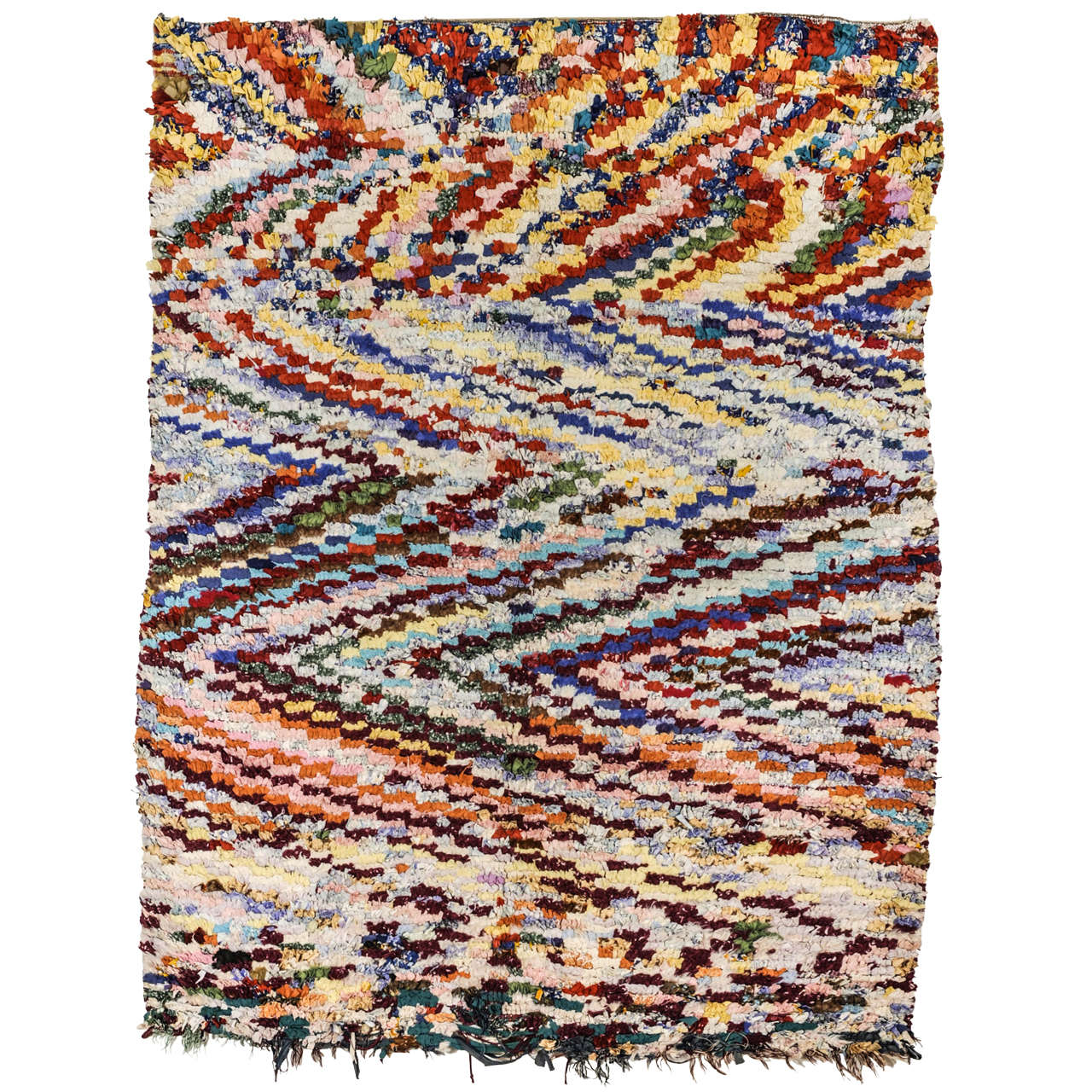 Abstract Moroccan Berber Boucherouite Rug at 1stDibs boucherouite