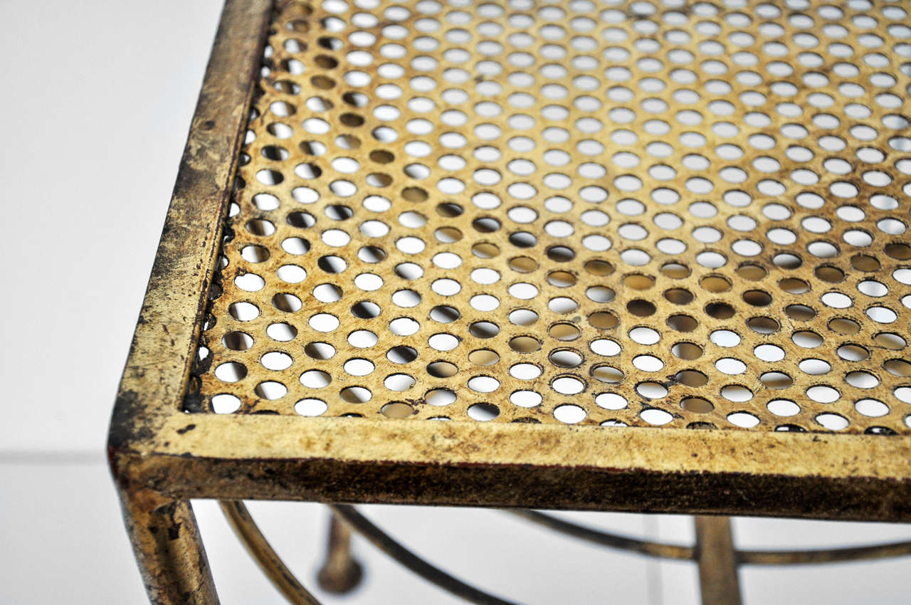 Italian Mid-Century Gilt Iron Side Chair 2