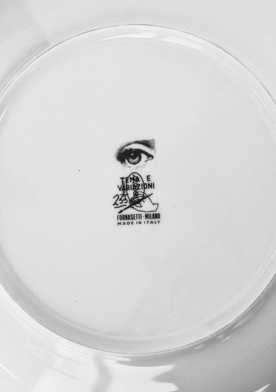 1960s Vintage Plate by Piero Fornasetti In Excellent Condition In Winnetka, IL