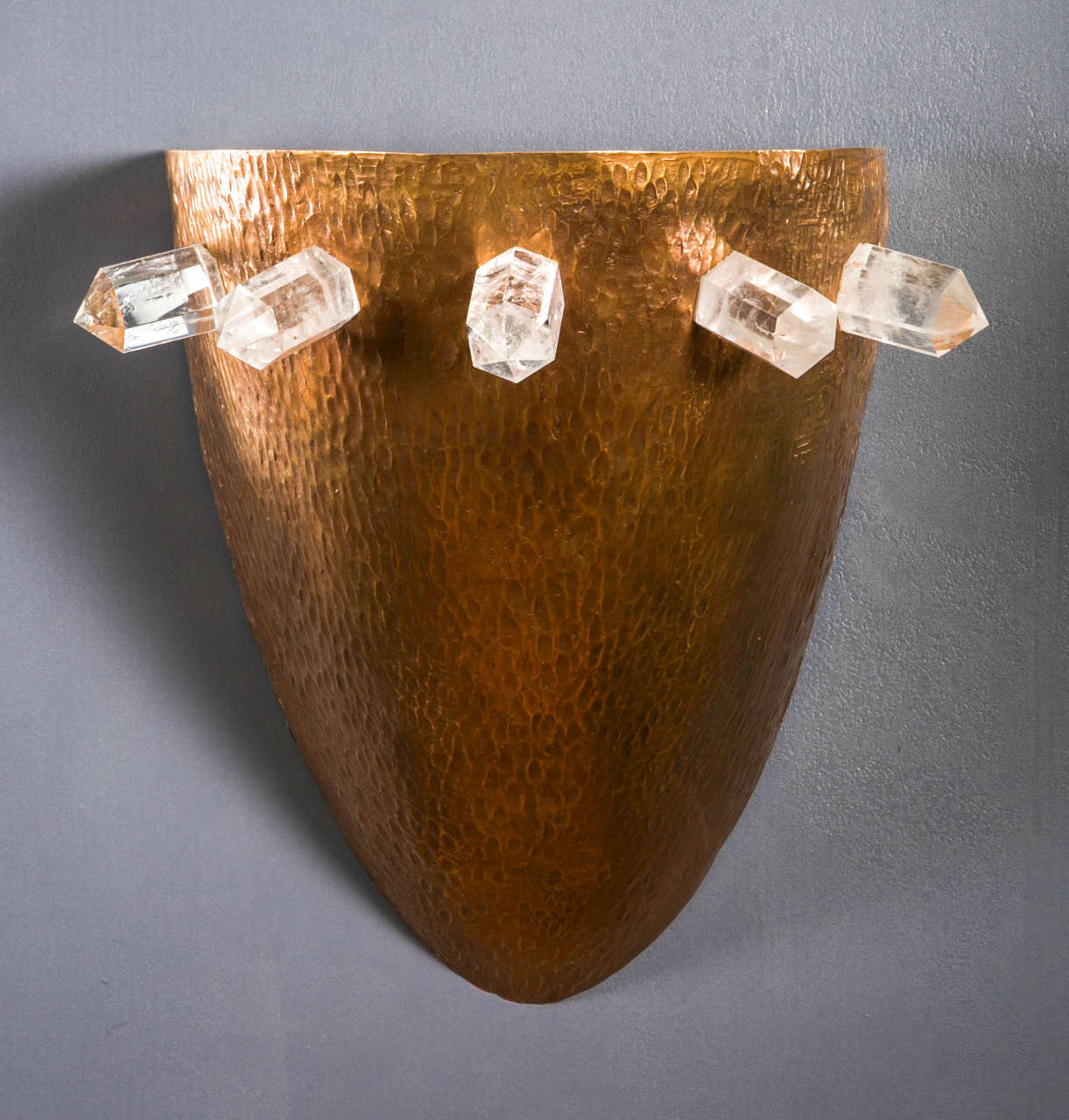 Modern Amazing Bronze and Rock Crystal Sconces For Sale
