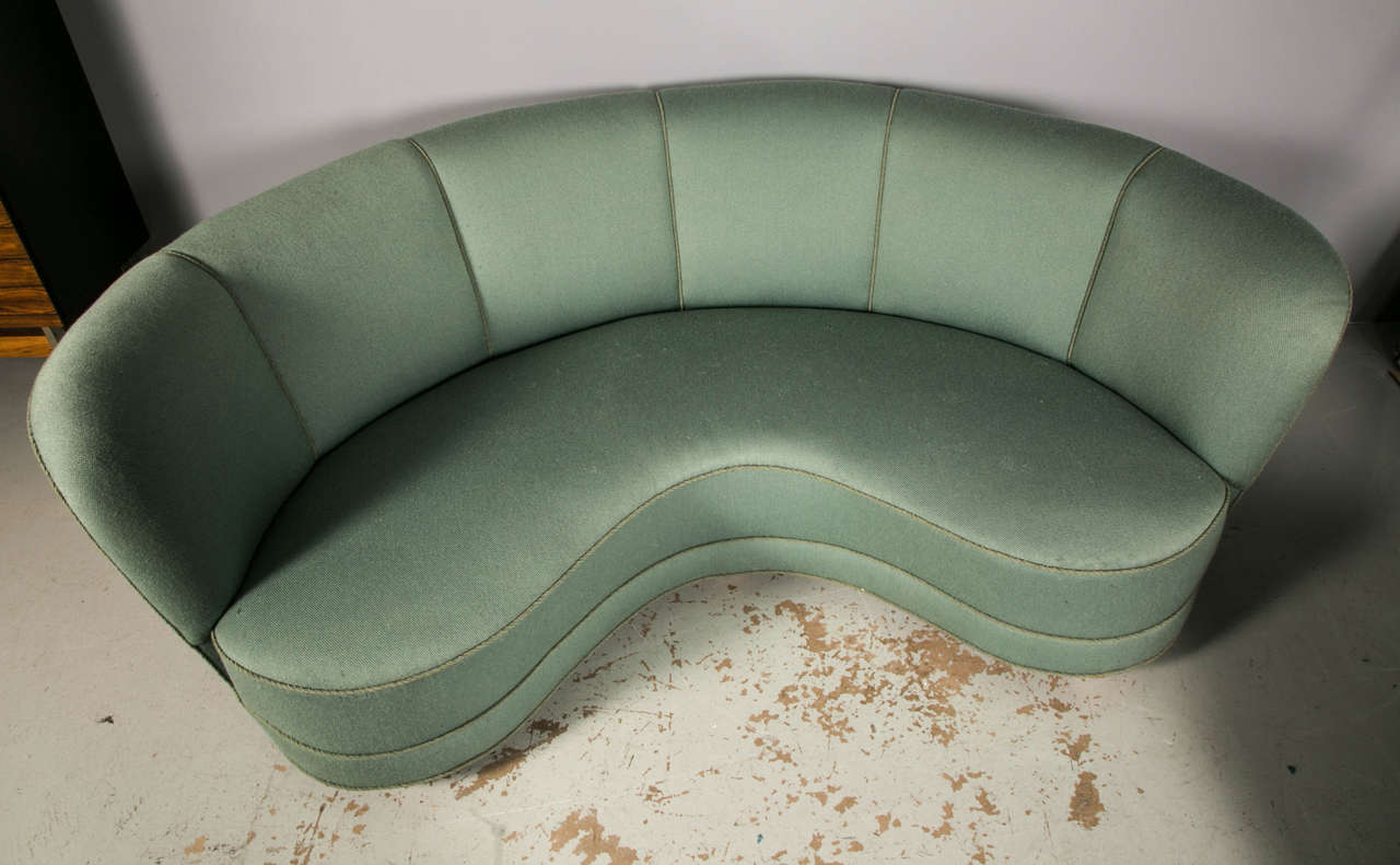 French 1950 Curved Sofa