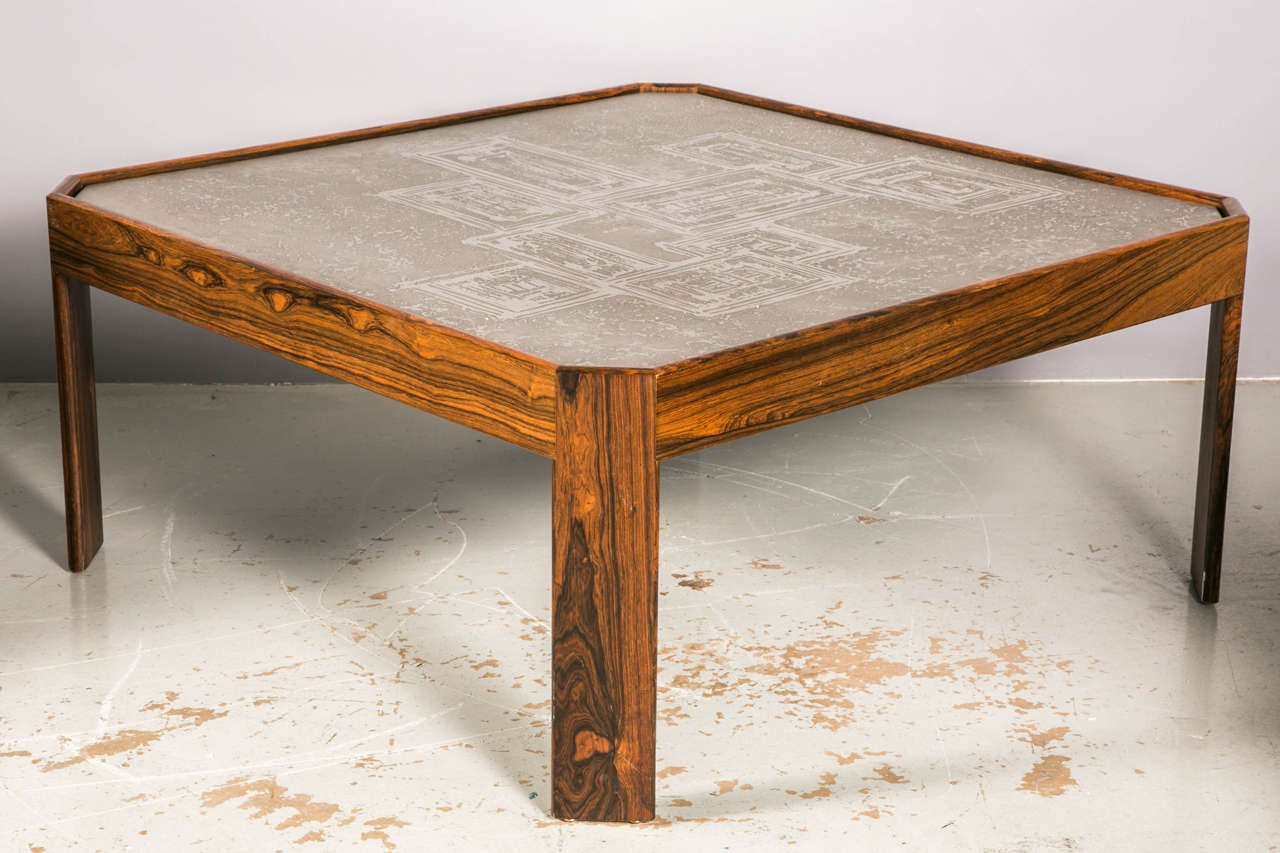 1970 Vintage Aluminium and Wood Coffee Table In Good Condition In Saint-Ouen, FR