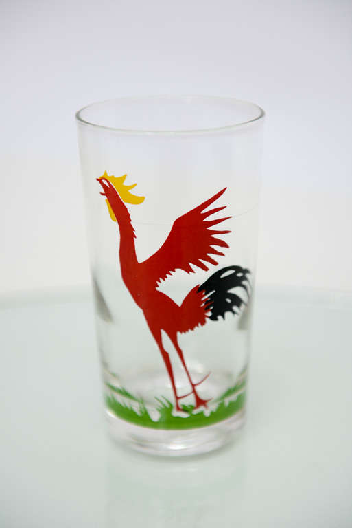 vintage rooster drinking glasses