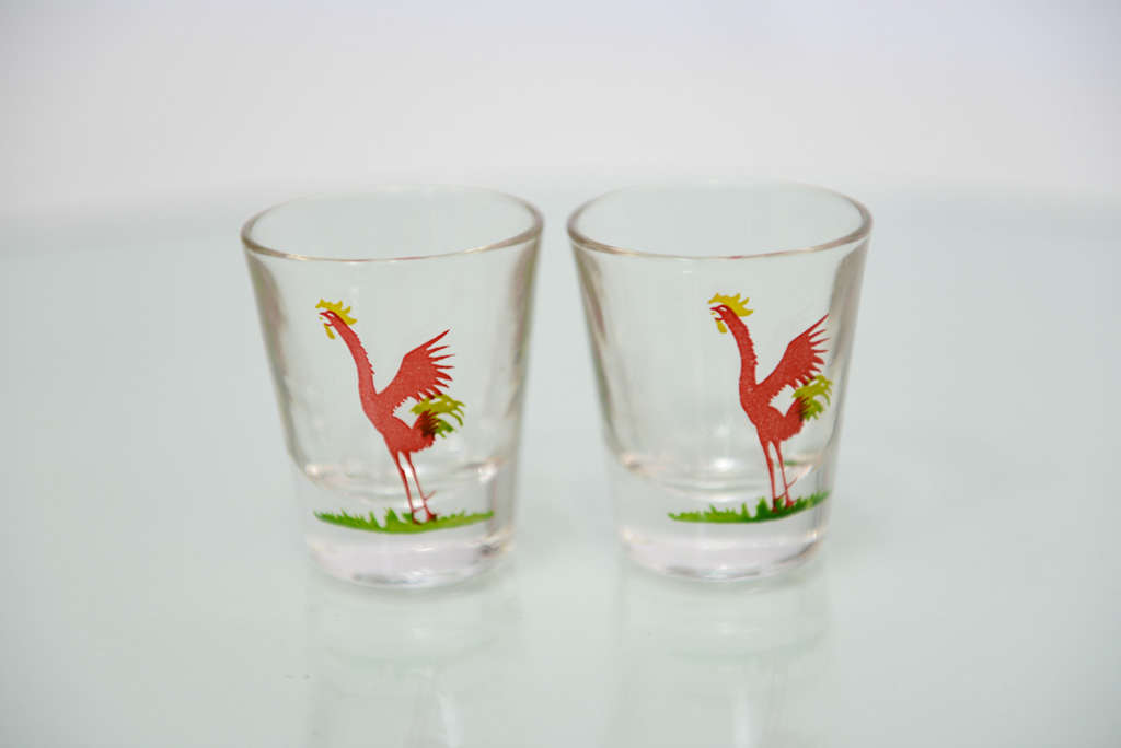 American Vintage 60's Set of Rooster Glassware
