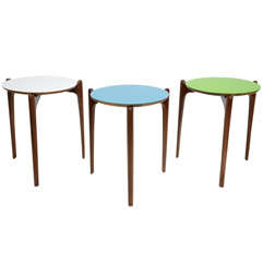 Set of 3 Danish Walnut Stacking Tables