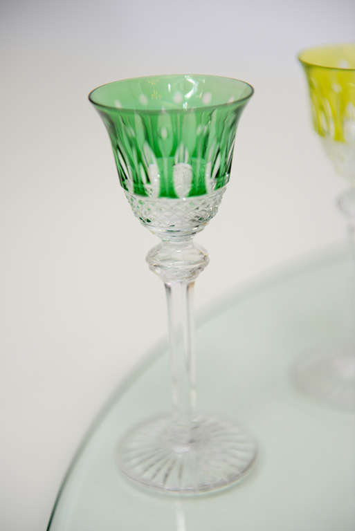 Hollywood Regency 1950 Liquor Tommy Crystal Glass by Saint-Louis Cristallerie, France For Sale