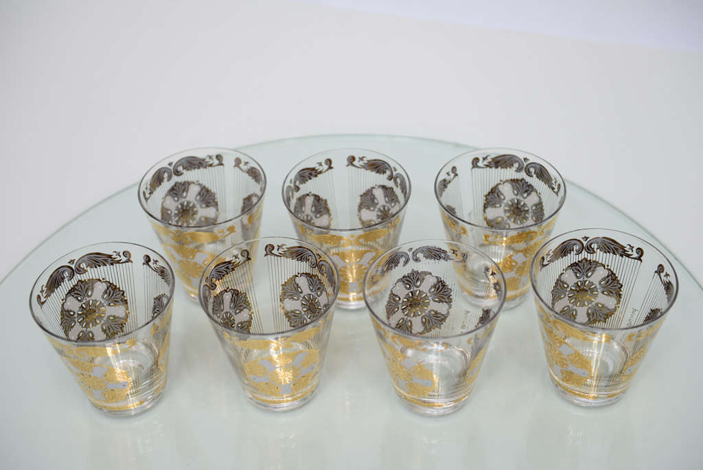 Vintage Regalia Cocktail Glasses By Georges Briard In Excellent Condition In Miami, FL