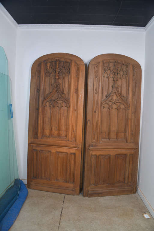 Beautiful Pair of 19th Century Gothic Doors from France