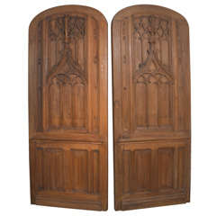 Beautiful Pair of 19th Century Gothic Doors from France