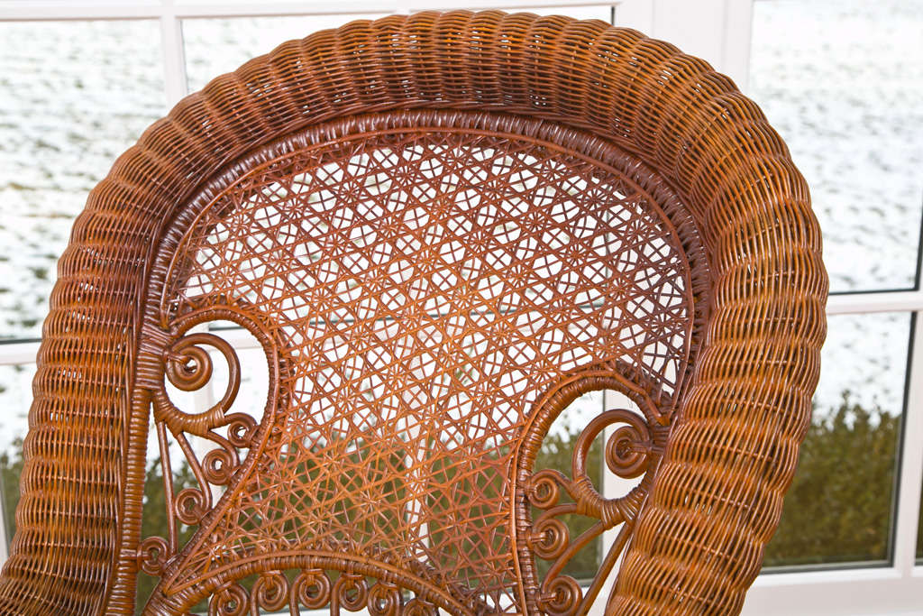 antique wicker rocking chair