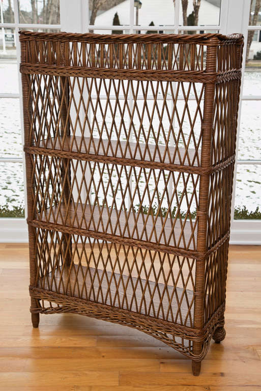 Wicker Bookcase In Excellent Condition In Old Saybrook, CT