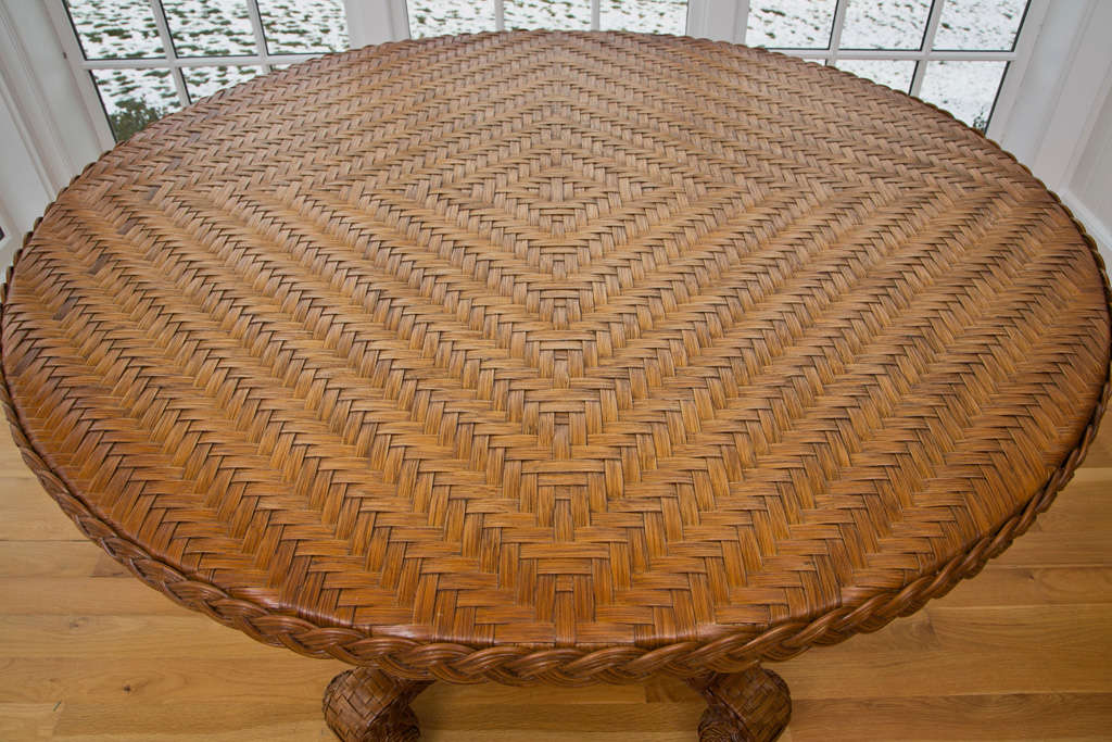 Wicker Dining or Center Hall Table 4