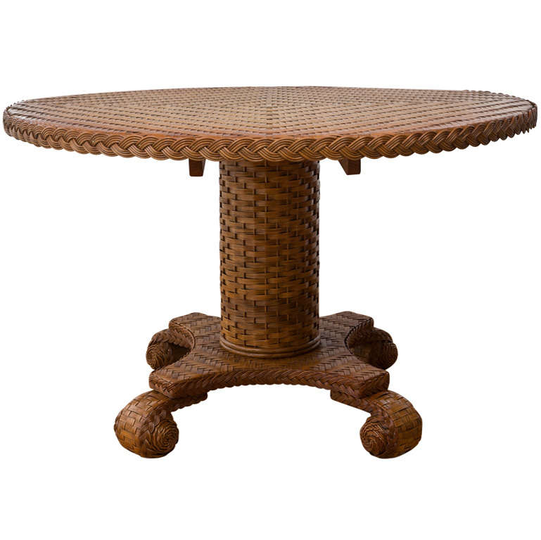 Wicker Dining or Center Hall Table