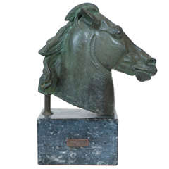 Impressive Bronze Horse Head Bust by Mixaha Tomnpoe