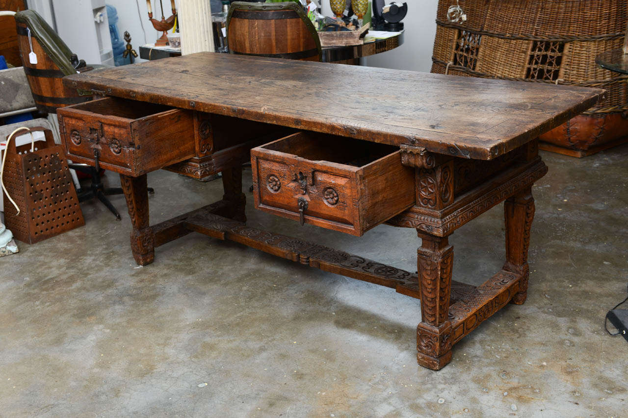 Spanish Hand Carved Monk's Desk