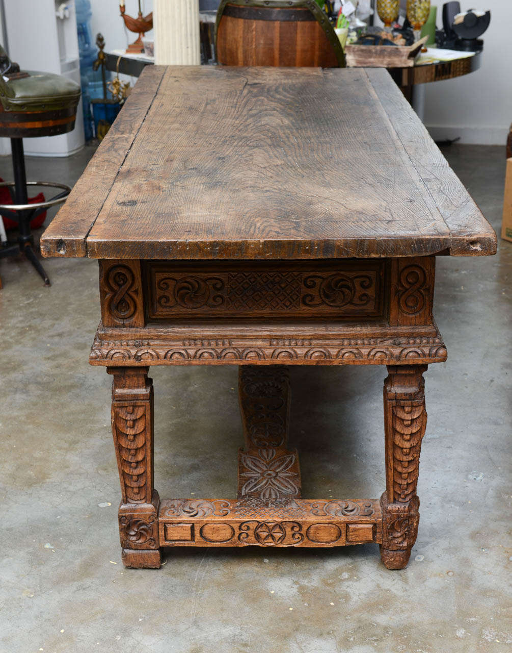 18th Century and Earlier Hand Carved Monk's Desk